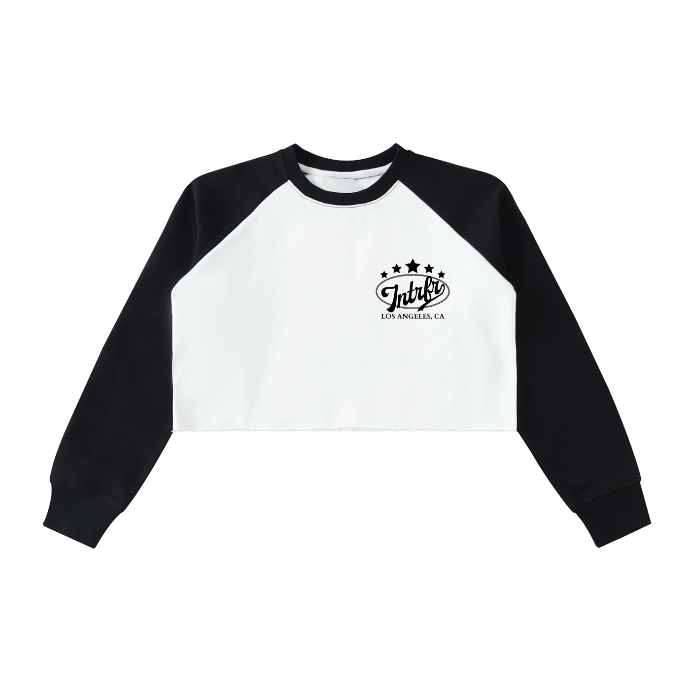 cropped,hem,tee,women,baseball,heavywieght,intrfr,los angeles,script,color block