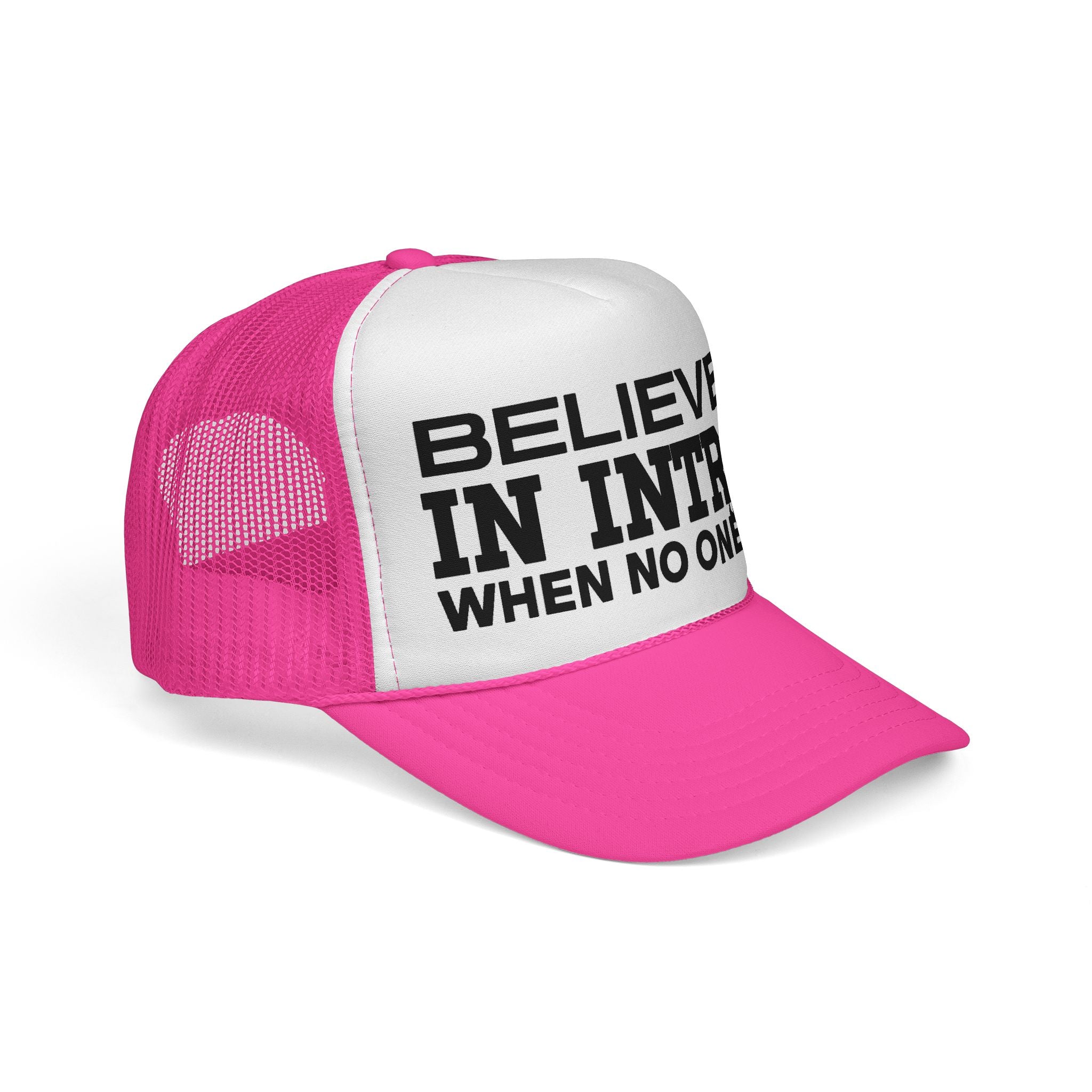 believed in intrfr trucker caps