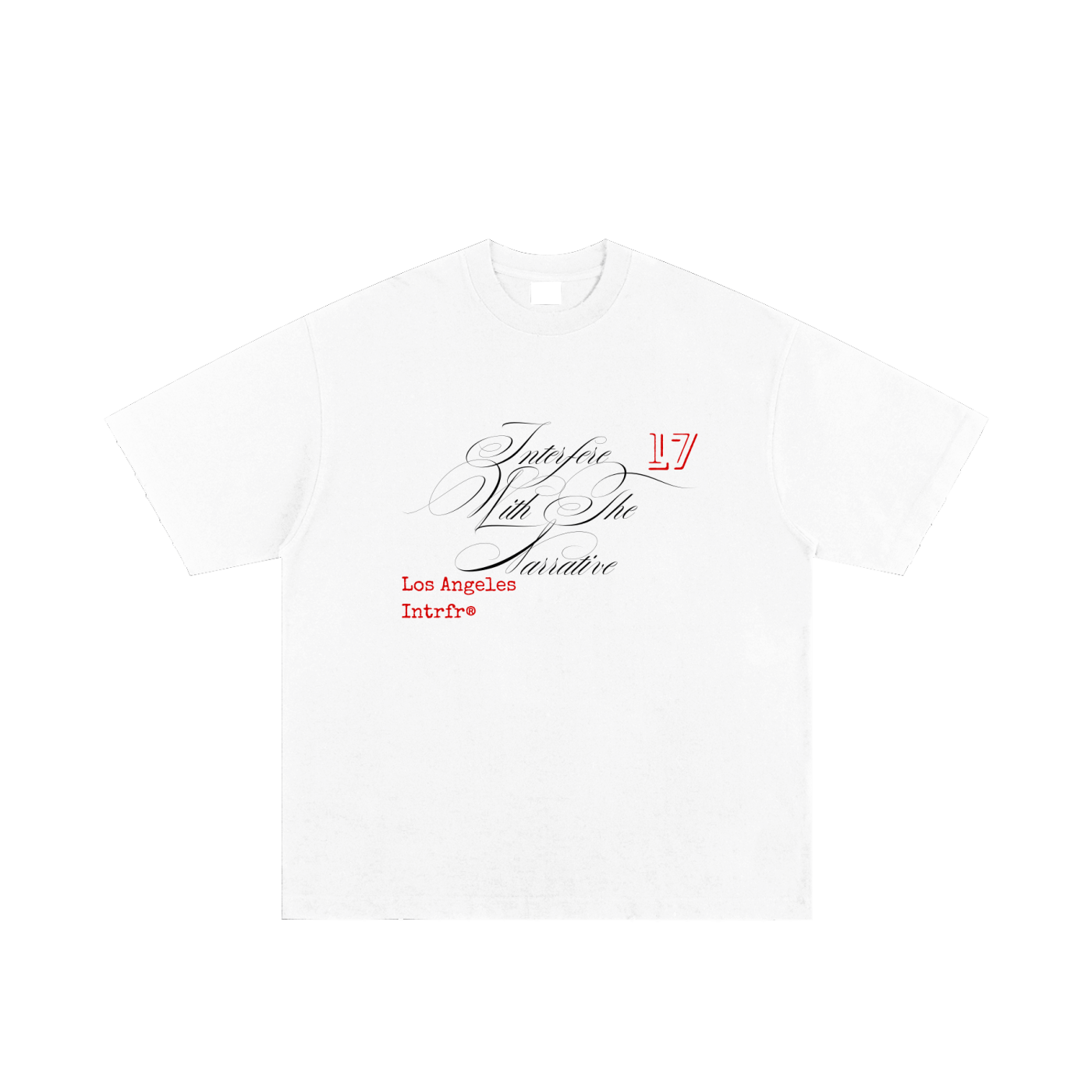 script,interfere with the narrative,los angeles,intrfr,17,red,unisex