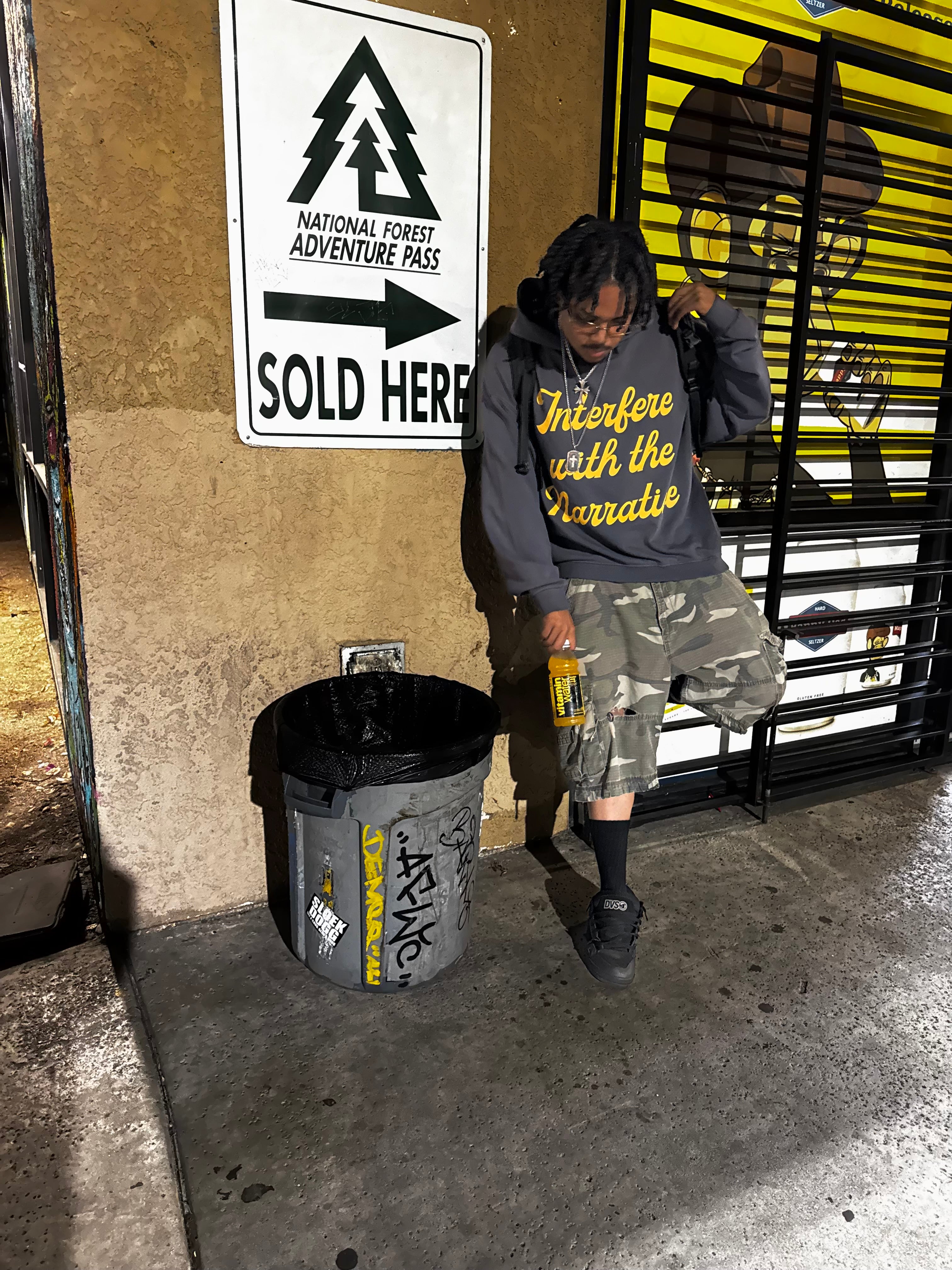 slogan sunfade boxy hoodie