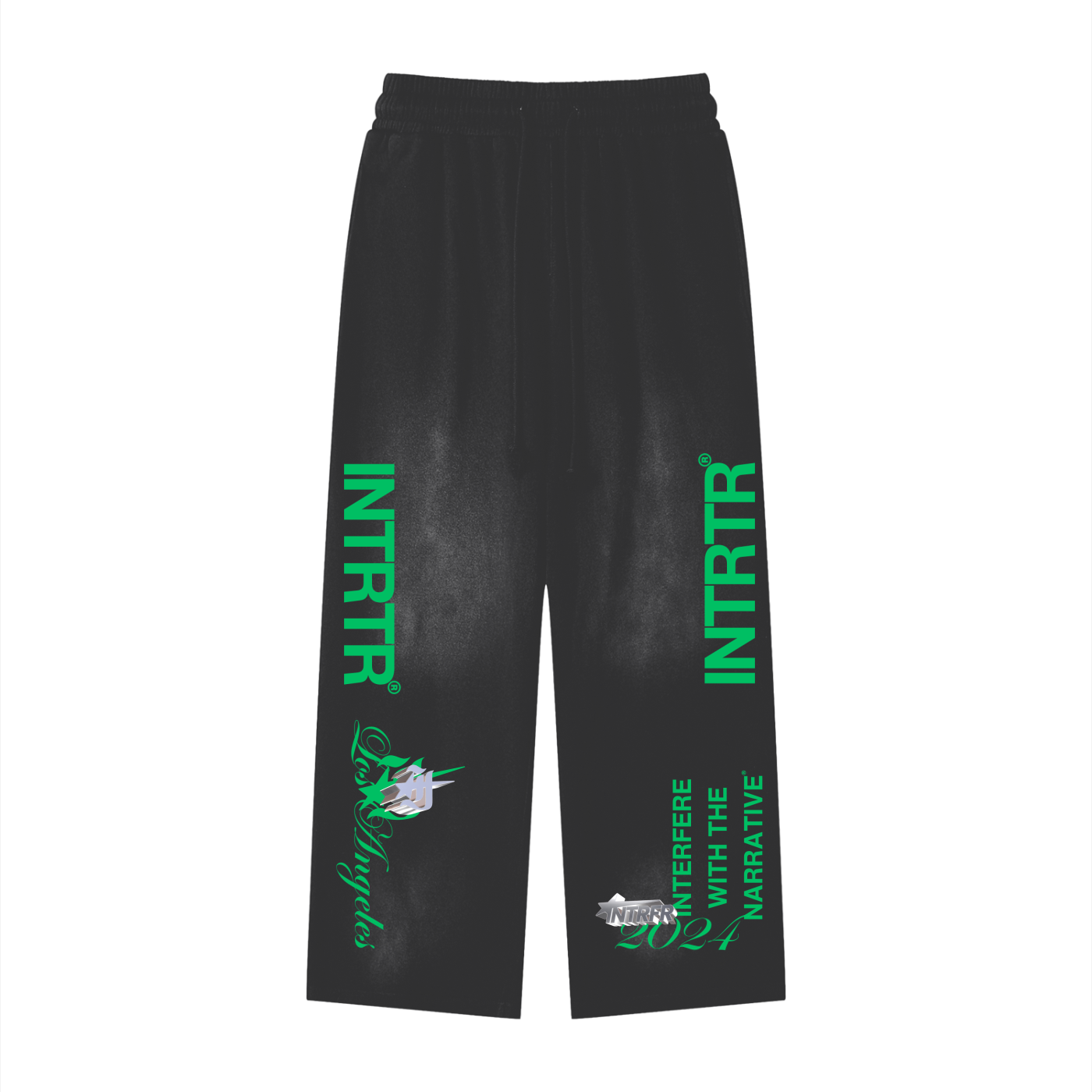 chrome,glitch,interfere with the narrative,monkey wash,pure cotten,handcrafted,unisex,green,Los Angeles,intrfr