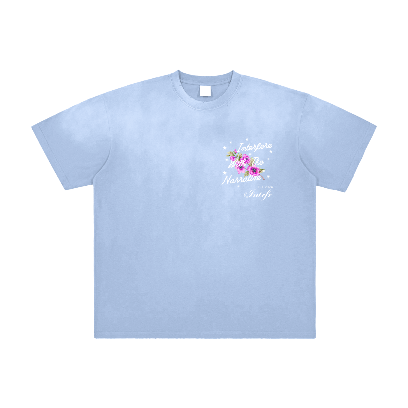 intrfr,unisex,interfere with the narrative,flowers,stars,faded,Jenna