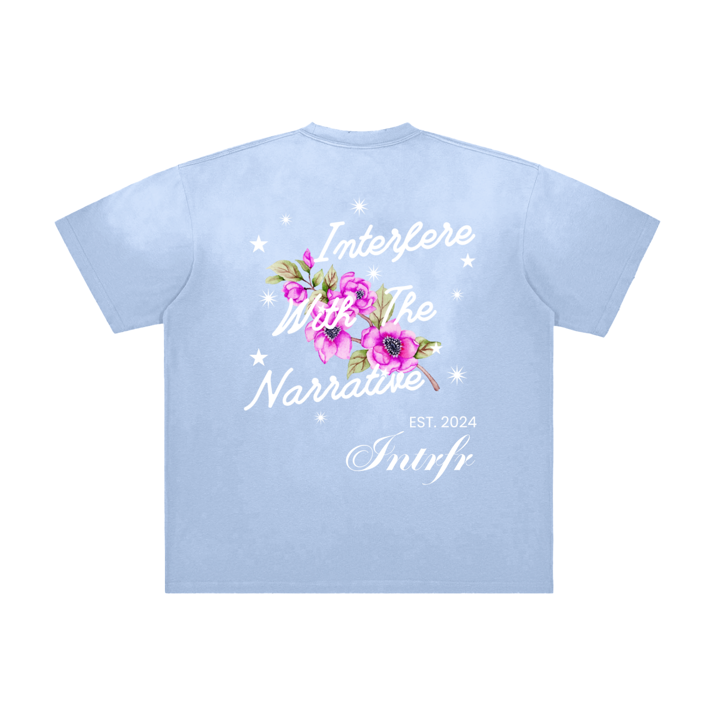 intrfr,unisex,interfere with the narrative,flowers,stars,faded,Jenna