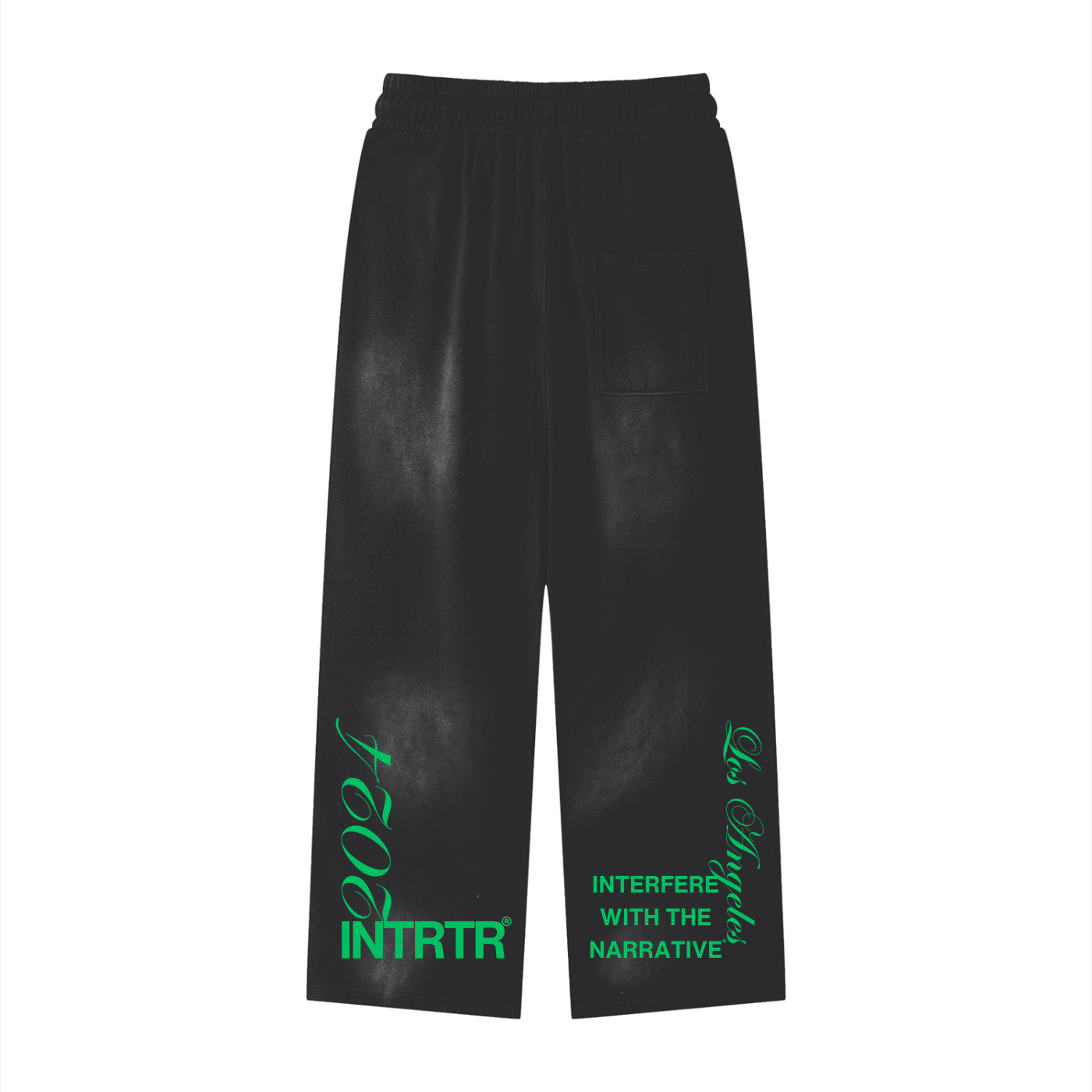 chrome,glitch,interfere with the narrative,monkey wash,pure cotten,handcrafted,unisex,green,Los Angeles,intrfr