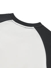 cropped,hem,tee,women,baseball,heavywieght,intrfr,los angeles,script,color block